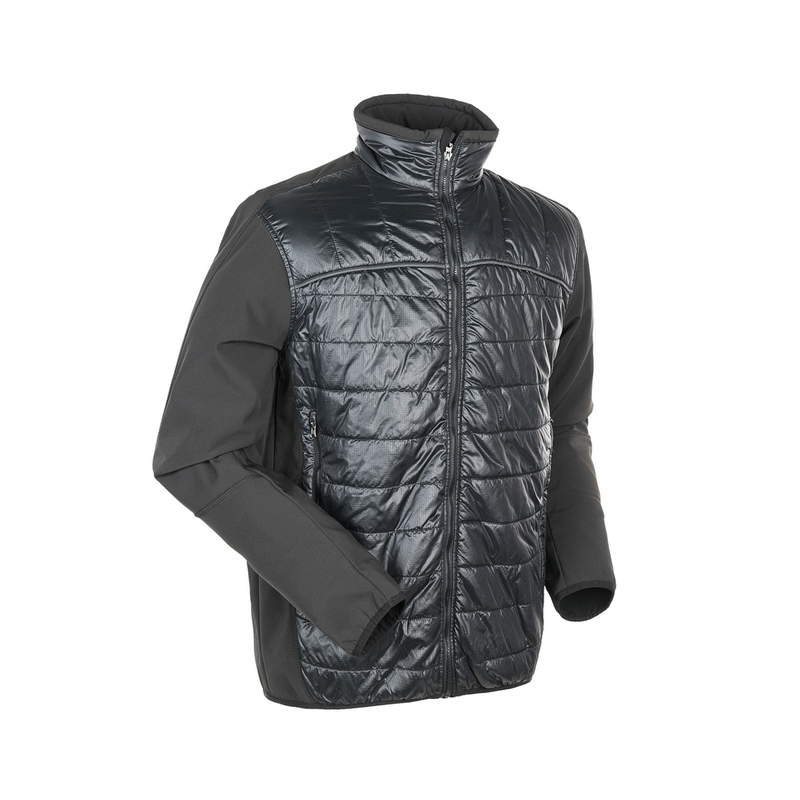 Men's 3-Layers Softshell Jacket Contrast with Quilt Bamboo Charcoal Padding Jacket