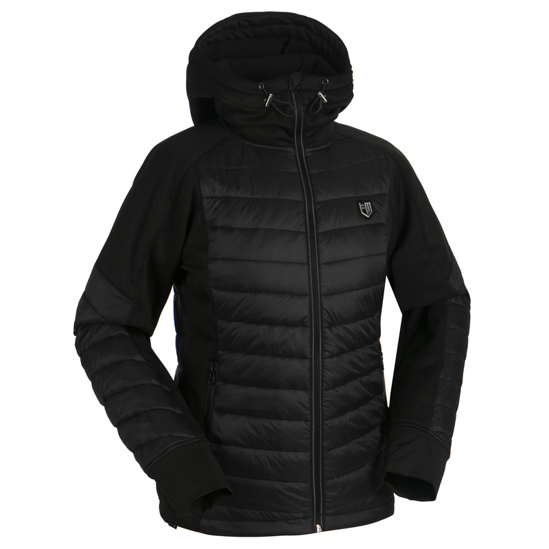 Women's 3-layer Knitted Softshell Contrast with Quilt Padding Jacket