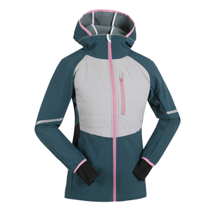Women's 3-layer Knitted Softshell Contrast with Quilt Padding Jacket