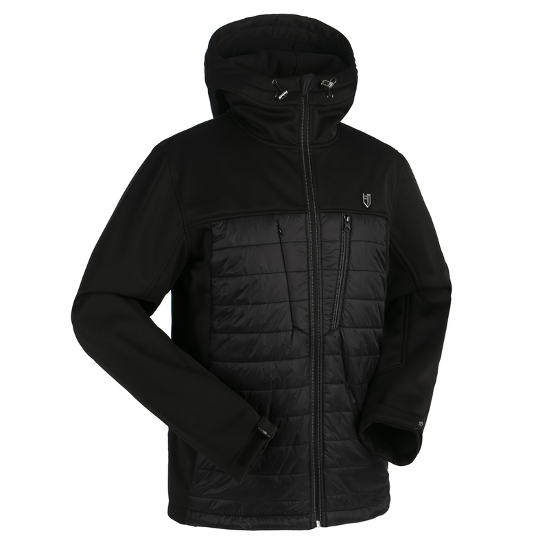 Men's 3-layer Knitted Softshell Contrast with Quilt Padding Jacket